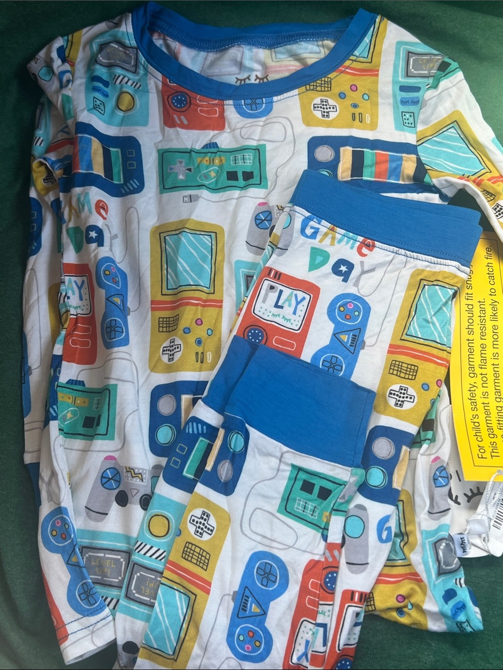 Little Sleepies Blue Trim Game Console Pajama Set